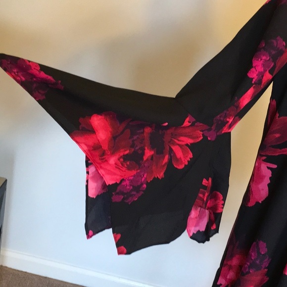 EST 1946 Brand Flowy Black Floral Print Mini Dress - Picture 5 of 8